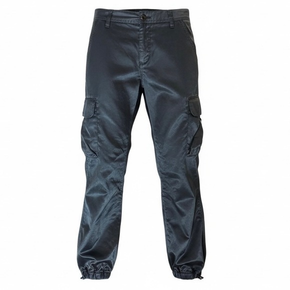 Express Pants - Express Black faux Satin Cargo Pants Y2K biker core streetwear Size 4
